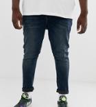 Asos Design Plus Super Skinny Jeans In Smokey Blue - Blue