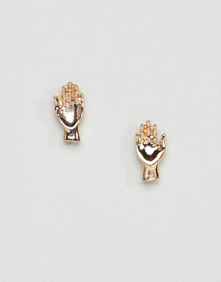 Asos Hand Stud Earrings - Gold