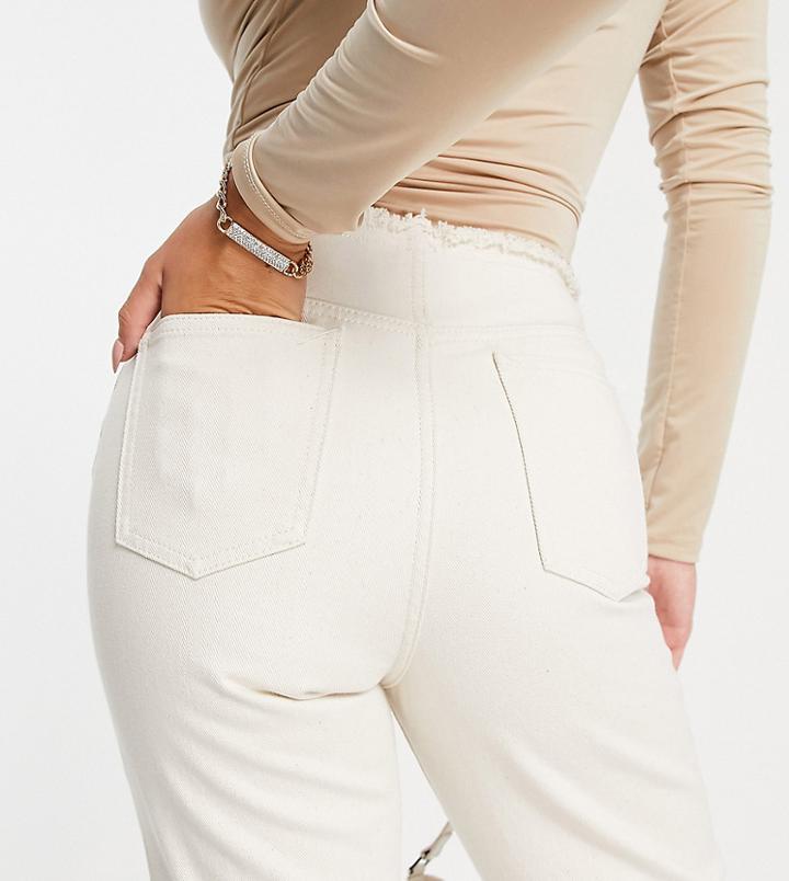 Asyou 90's Straight Leg Jean In Ecru-white