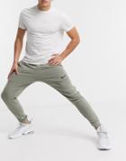 Nike Training Dry Tapered Fleece Sweatpants In Khaki-green