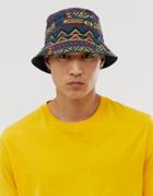 Columbia Roatan Drifter Reversible Bucket Hat In Shadow Print-black