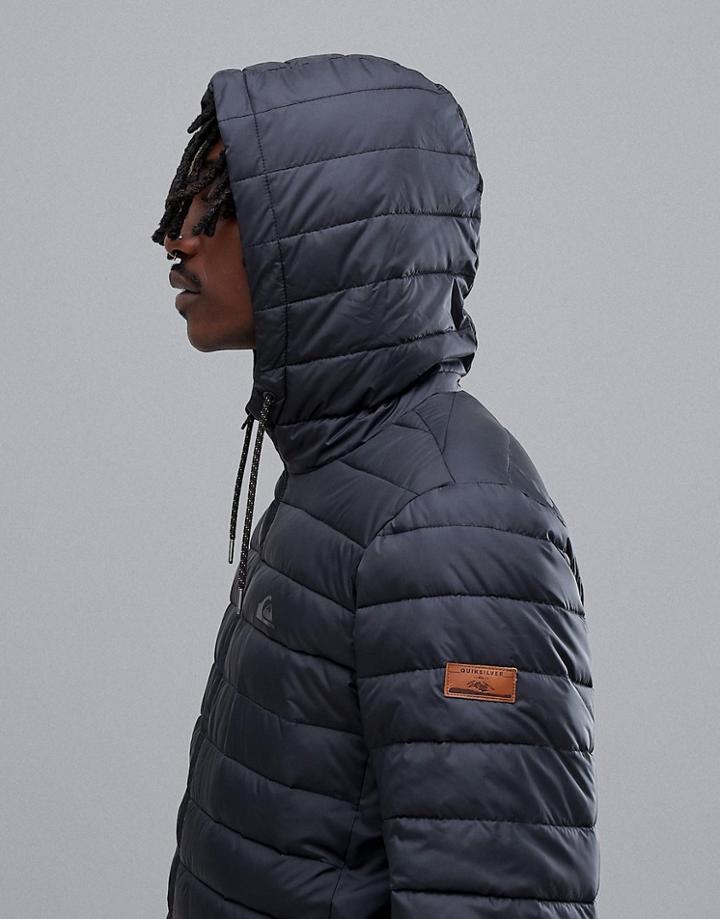 Quiksilver Scaly Hooded Jacket In Black - Black