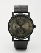 Asos Watch In Black With Functioning Sub Dials - Black