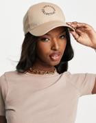 Asos Weekend Collective Baseball Cap With Logo In Stone-neutral