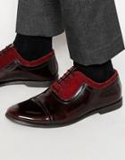 Asos Oxford Shoes In Burgundy Leather And Suede Mix - Burgundy