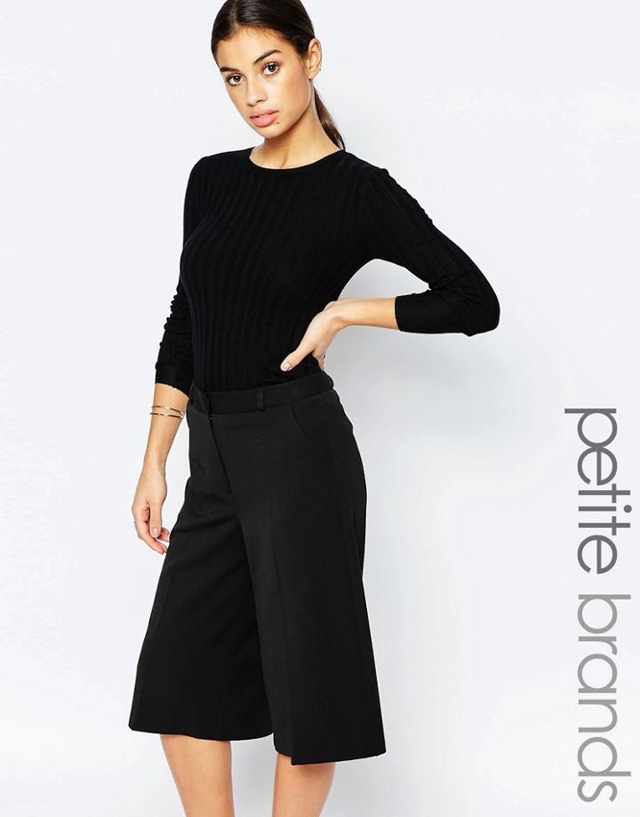 New Look Petite Wide Rib Sweater - Black