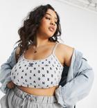 Adidas Originals Plus Spaghetti Strap Cropped Top In Gray-grey