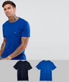 Emporio Armani Slim Fit 2 Pack T-shirt In Navy & Blue - Navy