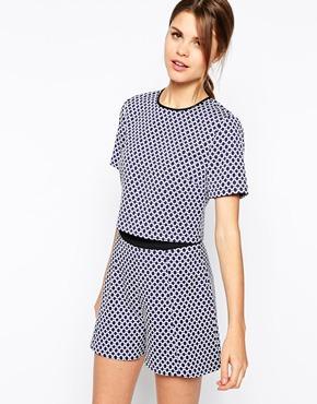 Warehouse Circle Jacquard Tee - Blue Print