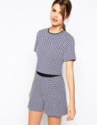 Warehouse Circle Jacquard Tee - Blue Print