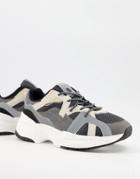 Bershka Sneakers With Reflective Detail In Gray-grey