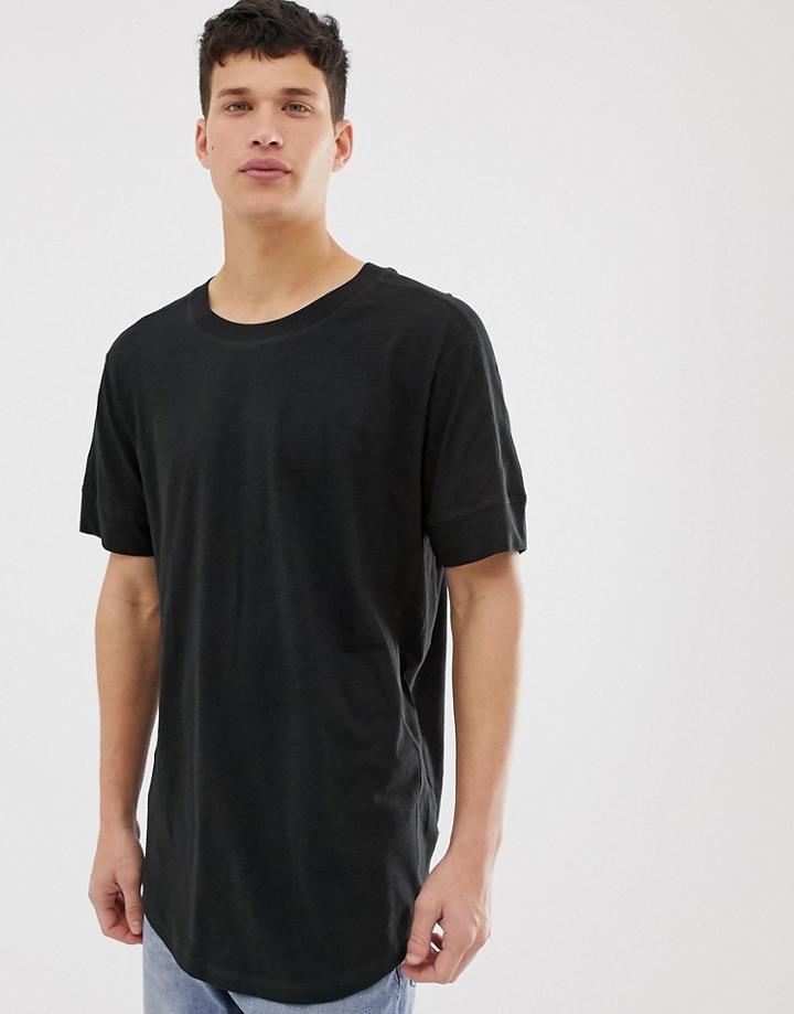 Jack & Jones Originals Longline Oversized T-shirt In Black - Black