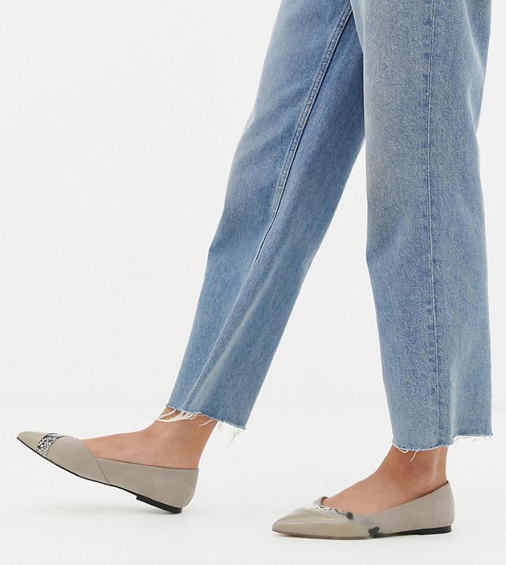 Asos Design Wide Fit Vibrant Pointed Ballet Flats - Multi