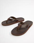 Abercrombie & Fitch Leather Flip Flops In Brown - Brown