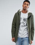 Only & Sons Parka With Fleece Lining - Green