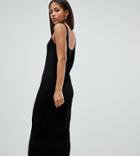 Asos Design Tall Maxi Dress With Lace Insert Cowl Back - Black