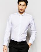 Hart Hollywood By Nick Hart Shirt With Curve Collar In Slim Fit - White