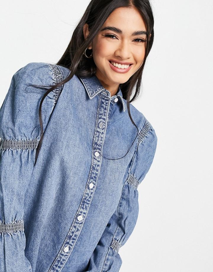 Levi's Denim Shirt In Mid Wash Blue