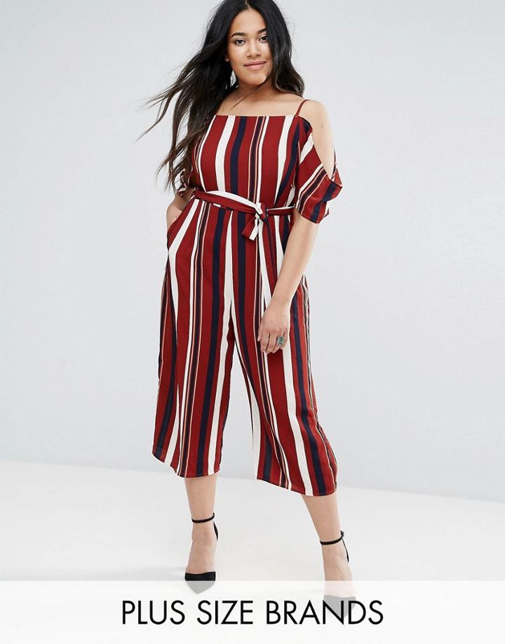 Ax Paris Plus Stripe Jumpsuit - Multi