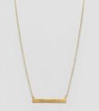 Dogeared Gold Plated Maya Angelou Phenomenal Woman Engraved Id Bar Necklace - Gold