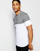 Asos Muscle Fit Knitted Polo In Color Block - White
