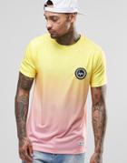 Hype Gradient T-shirt With Crest Logo - Yellow