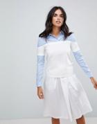 The English Factory Shirt With Cold Shoulder Layered Top - Blue