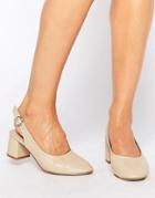 Asos Starlight Leather Mid Heels - Beige