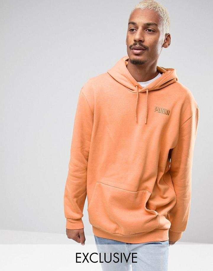 Puma Oversized Hoodie In Orange Exclusive To Asos - Orange