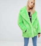 Jakke Mid Length Faux Fur Coat - Green