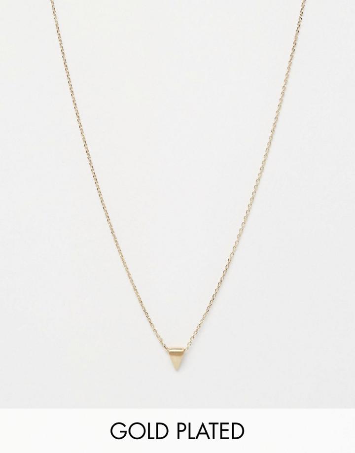 Pilgrim Triangle Pendant Necklace - Gold
