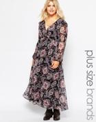 Diya Plus Maxi Dress In Paisley Print - Black Paisley