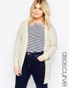 Asos Curve Fine Cardigan In Linen Mix - Oatmeal