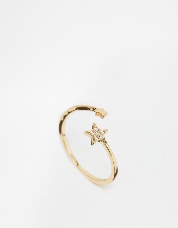 Asos Open Star Ring - Gold