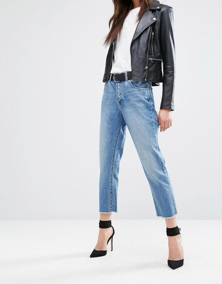 Dl1961 Patti Crop Jean With Raw Hem - Blue