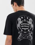 Asos Design Relaxed T-shirt With Mystical Back Print - Black