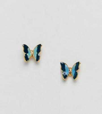 Bill Skinner Mini Butterfly Stud Earrings (+) - Gold