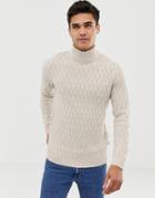 Burton Menswear Sweater With Turtleneck In Ecru - Cream