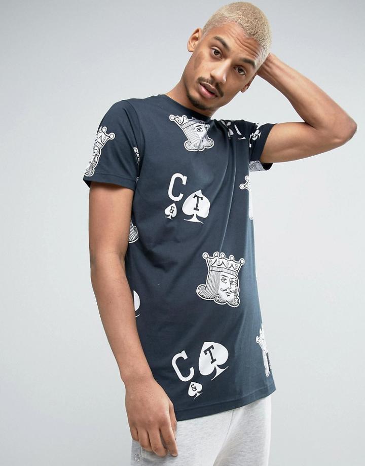 Cheats & Thieves Kings Head All Over Print T-shirt - Black