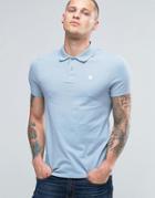 Asos Muscle Pique Polo Shirt With Logo In Blue - Blue