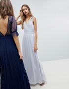 Tfnc Wedding Wrap Front Maxi Dress With Embellishment - Gray