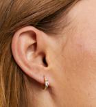 Shashi Encrusted Huggy Hoop Earrings In Gold Vermeil Plated Sterling Silver