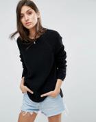 Asos Ultimate Chunky Sweater With Crew Neck - Black