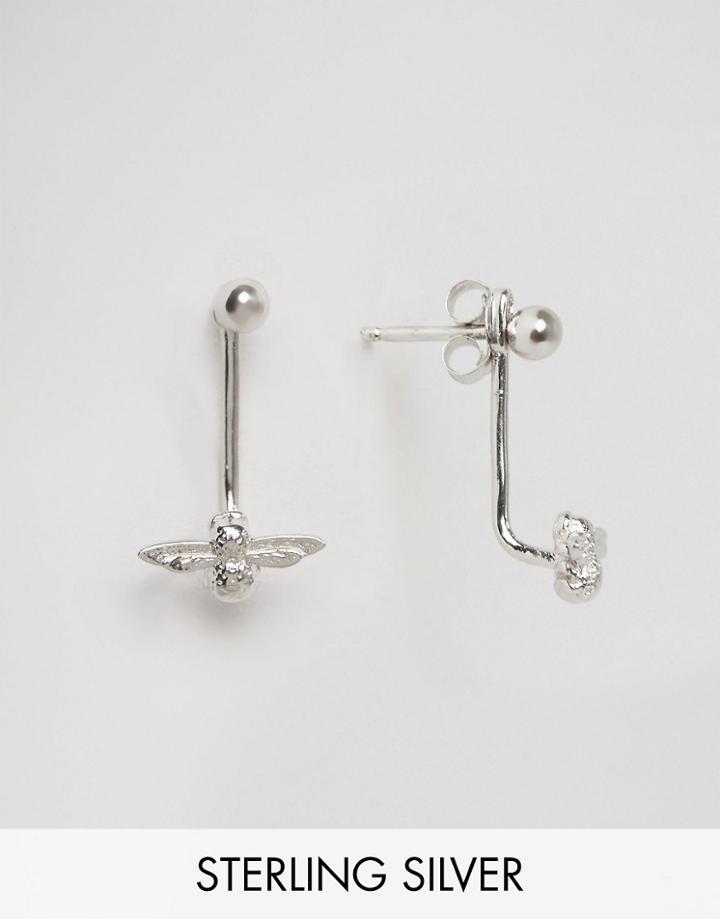 Olivia Burton Sterling Silver Molded Bee Through & Through Earrings -