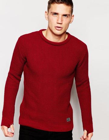 Brixtol Sweater With Textured Knit - Bourdeaux