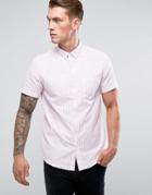 New Look Regular Fit Shirt In Pink And White Stripe - Pink