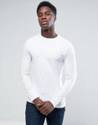 New Look Long Sleeve Stretch Top In White - White