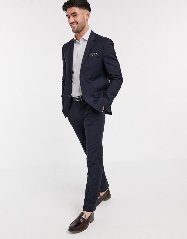 Calvin Klein Paris Refined Wool Suit Trousers-navy
