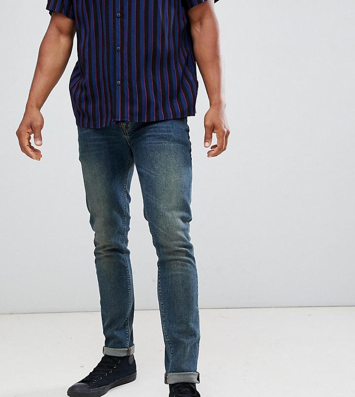 Heart & Dagger Skinny Jeans In Mid Washed Blue - Blue