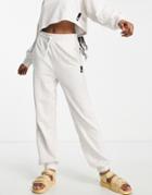 Adidas Sportstyle Studio Lounge Sweatpants In Beige-white